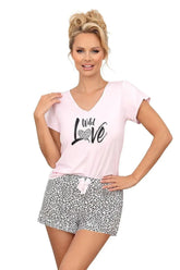 Donna short-sleeved shirt and pant womens pajamas  Adomoo